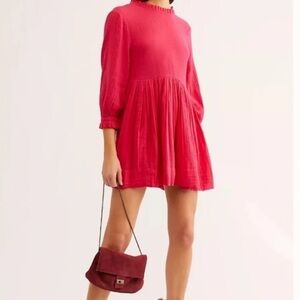 Free People Living For This Mini Dress, Like New! 100% cotton! Pockets! 19"ptp